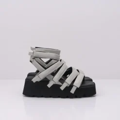 Mujer PURO-SECRET Sandalias-SANDALIA - PURO SECRET - HIGH 5 CALF LEATHER LIGHT GREY BLACK