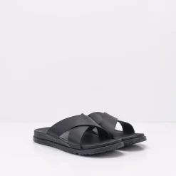 Hombre UGG Sandalias-SANDALIA - - WAINSCOTT SLIDE BLACK LEATHER