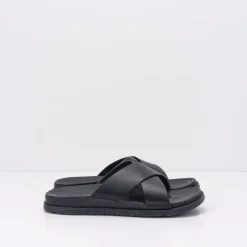 Hombre UGG Sandalias-SANDALIA - - WAINSCOTT SLIDE BLACK LEATHER