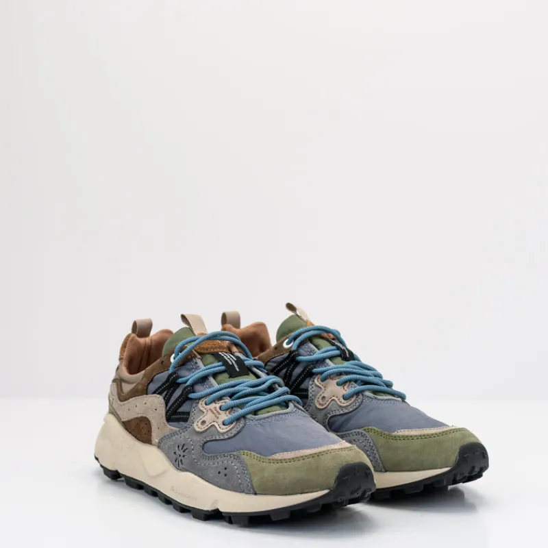 Hombre FLOWER MOUNTAIN Zapatillas Deportivas-ZAPATILLA - - YAMANO 3 MAN SUEDE NYLON MILITARE CREY LIGHT BROWN