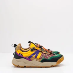 Hombre FLOWER MOUNTAIN Zapatillas Deportivas-ZAPATILLA - - IWANO 2 UNI SUEDE NYLON BLACK COGNAC YELLOW