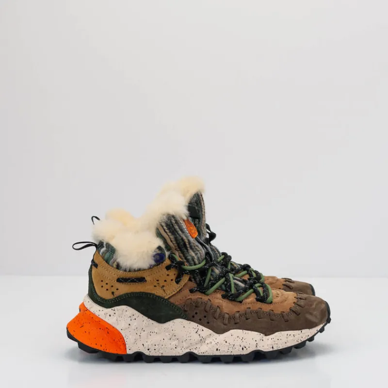 Mujer FLOWER MOUNTAIN Zapatillas Deportivas-ZAPATILLA - - MORICAN UNI SUEDE WOOLEN SHEARLING BROWN