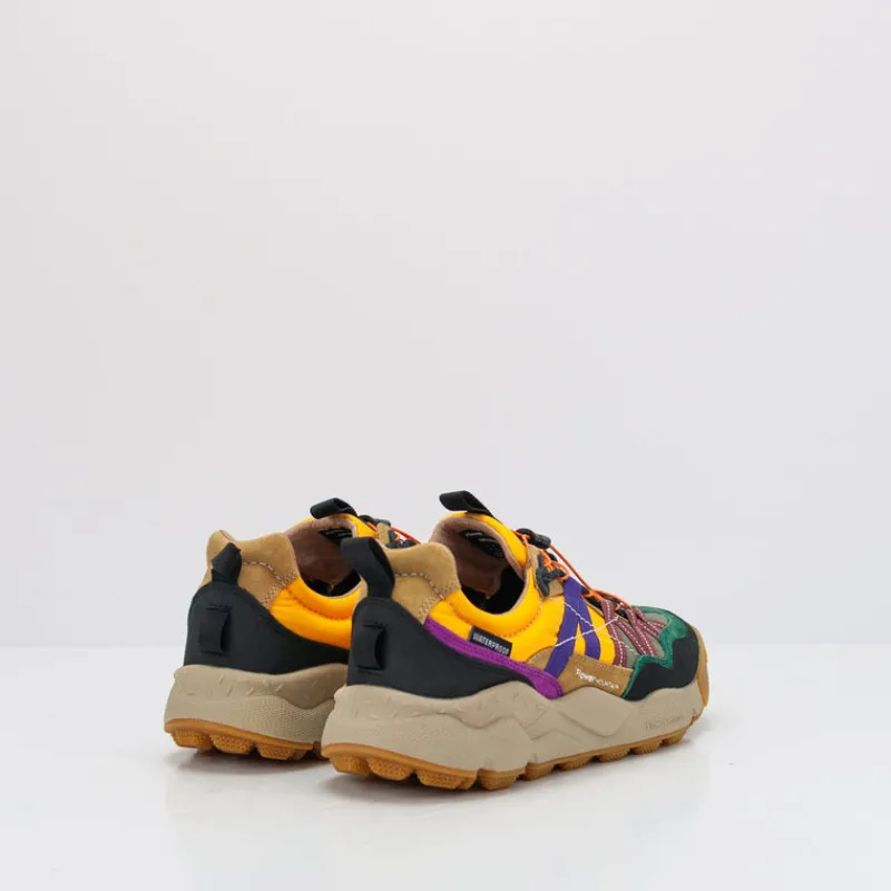 Hombre FLOWER MOUNTAIN Zapatillas Deportivas-ZAPATILLA - - IWANO 2 UNI SUEDE NYLON BLACK COGNAC YELLOW