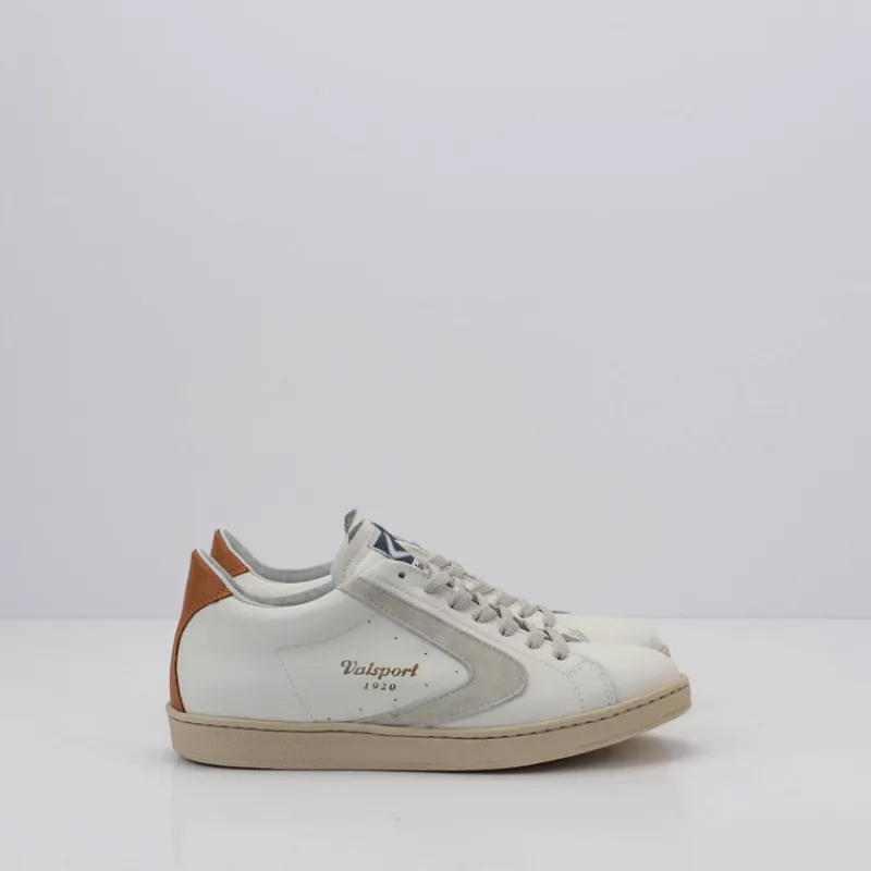 Hombre VALSPORT Zapatillas Deportivas-ZAPATILLA - - TOURNAMENT MIX NAPPA SUEDE BIANCO PANNA COGNAC VT2451M