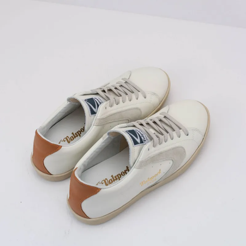 Hombre VALSPORT Zapatillas Deportivas-ZAPATILLA - - TOURNAMENT MIX NAPPA SUEDE BIANCO PANNA COGNAC VT2451M
