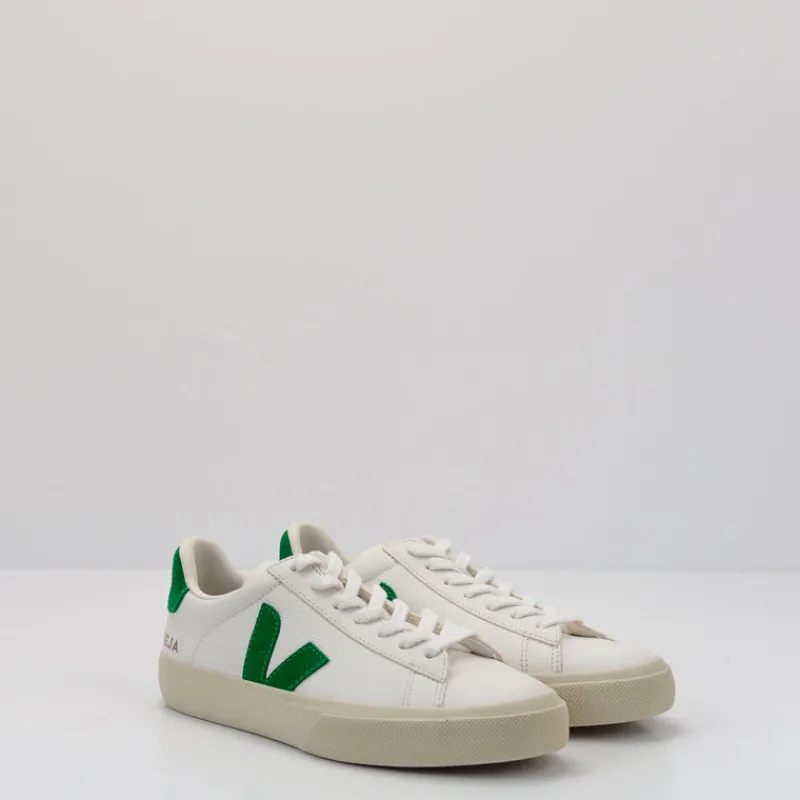 Mujer VEJA Zapatillas Deportivas-ZAPATILLA - - CAMPO CHROMEFREE LEATHER EXTRA WHITE EMERAUDE CP0503690