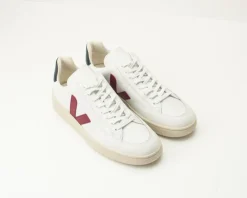 Hombre VEJA Zapatillas Deportivas-ZAPATILLA - - V-12 LEATHER EXTRA WHITE MARSALA NAUTICO XD021955B HOMBRE