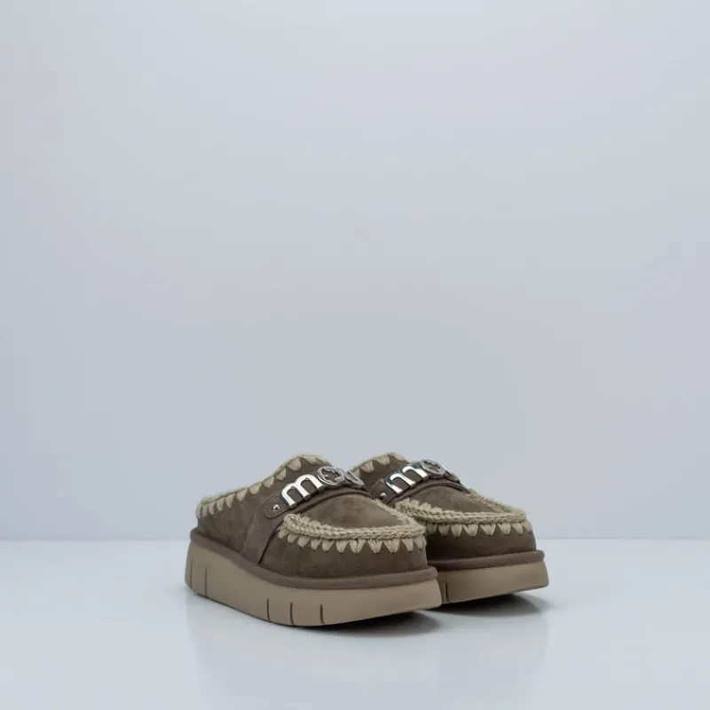 Mujer MOU Zuecos-ZUECO - - BOUNCE CLOG METAL LOGO ELEPHANT GREY
