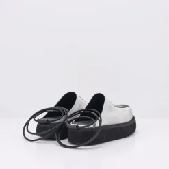 Mujer PURO-SECRET Zapatos-ZUECO - PURO SECRET - DOUBLE TAKE CALF LEATHER WHITE HAND PAINT BLACK